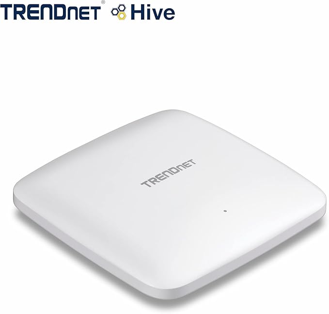 TRENDnet AX1800 Dual Band WiFi 6 PoE+ Access Point, TEW-921DAP, 1201Mbps (5GHz) + 567Mbps (2.4Ghz), NDAA & TAA Compliant, MU-MIMO, Client Bridge, Supports up to WPA3 Encryption, White