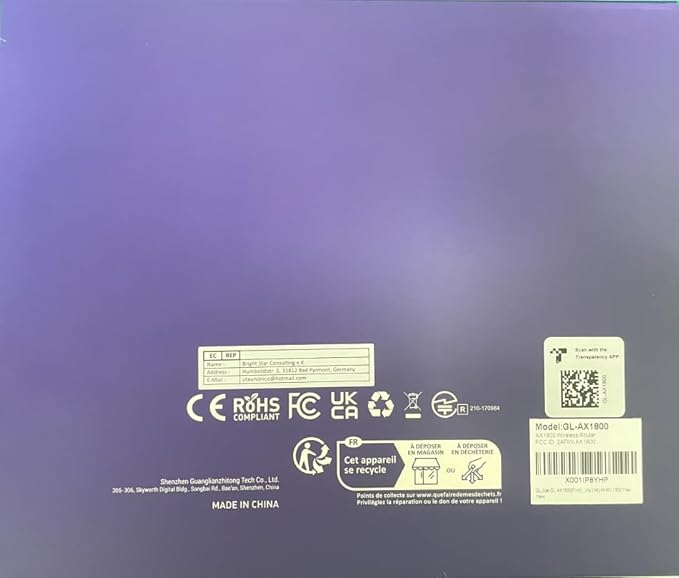 GL.iNet GL-AX1800(Flint) WiFi 6 Router -Dual Band Gigabit Wireless Internet Router | 5 x 1G Ethernet Ports | Up to 120 Devices | OpenVpn&WireGuard