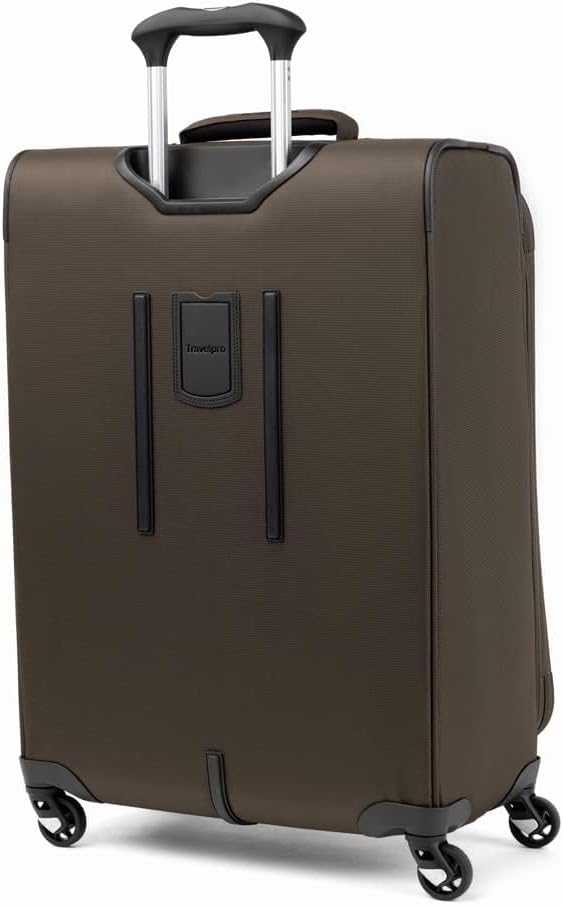 Travelpro Maxlite 5 Softside Expandable Checked Luggage with 4 Spinner Wheels, Lightweight Suitcase, Men and Women, Mocha, Checked Medium 25-Inch