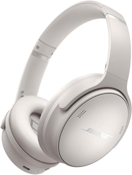 Bose QuietComfort Headphones - Wireless Bluetooth Headphones, Active Over Ear Noise Cancelling and Mic, USB-C Charging, Deep Bass, Up to 24 Hours of Playtime, White Smoke