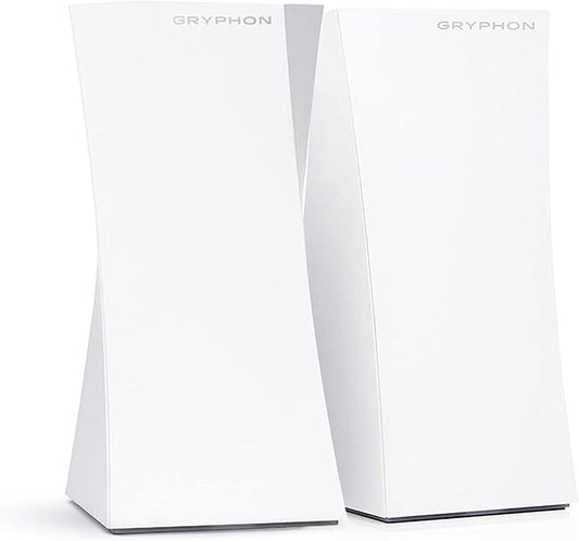 Gryphon Tower Super-Fast Mesh WiFi Router 2-Pack – Advanced Firewall Security, Parental Controls, and Content Filters – Tri-Band 3 Gbps, 6000 sq. ft. Full Home Coverage per Mesh Router