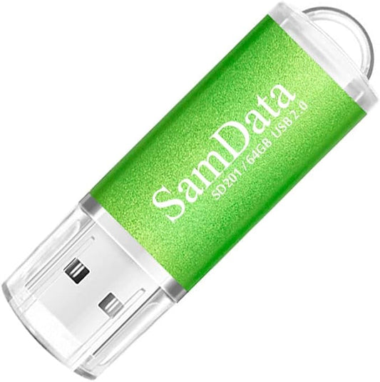 1 Pack 64GB USB Flash Drives USB 2.0 Thumb Drives Memory Stick Jump Drive Zip Drive, Green