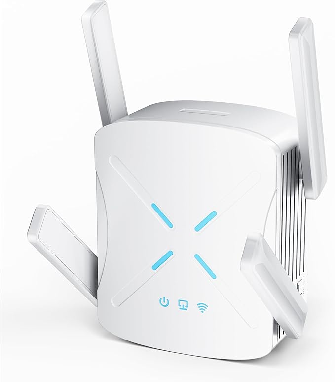 2025 WiFi Extender Signal Booster, New Gen Wi-Fi 6 Repeater, Covers Up to 12,000 sq.ft Range, Dual-Band Internet Booster with Gigabit Ethernet Port, Easy Setup, EasyMesh Compatible