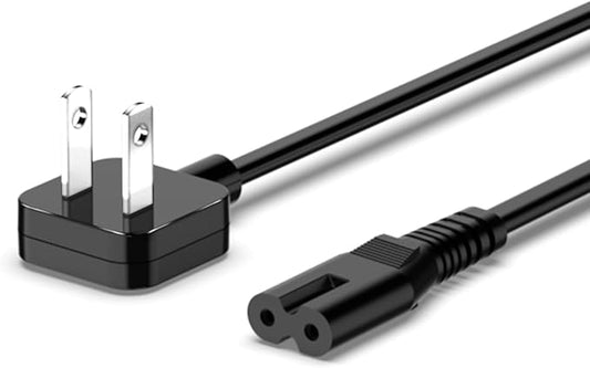 AC Adapter Power Cord 5ft, Super Slim Flat Plug Non Block Design, Figure 8 Power Cable Replacement for Chargers, TV, Xbox, PlayStation Series, Power Supply for Small Electronic Gadgets