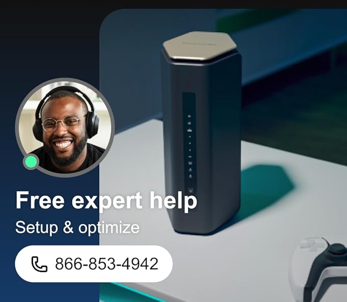 NETGEAR Nighthawk Tri-Band WiFi 7 Router (RS600) - Security Features, BE18000 Wireless Speed (up to 18 Gbps) – 10 Gig Internet Port - Covers up to 3,300 sq. ft., 150 Devices - Free Expert Help