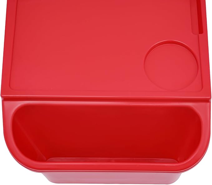 12PCS Kids Lap Desk Tray, Portable Plastic Activity Table, 19.69×9.84×7.1in Lap Bed Table with Storage Slots & Cup Holder, for Eating, Writing, Kids (Red)