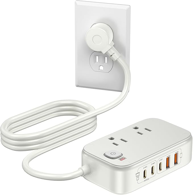Power Strip with USB C Ports,65W USB Charging Station,Travel Extension Cord Fast Charging Hub for Cell Phones, Tablets, Laptops, and More