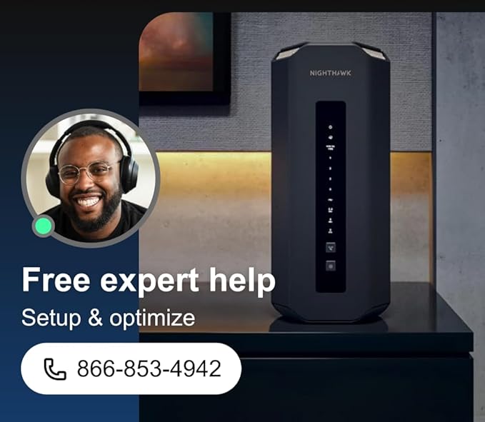 NETGEAR Nighthawk Tri-Band WiFi 7 Router (RS700S) - Security Features, BE19000 Wireless Speed (up to 19 Gbps) – 10 Gig Internet Port - Covers up to 3,500 sq. ft. – 1-Year Armor & Free Expert Help