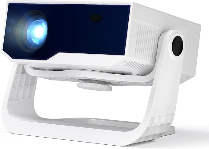 Projector with WiFi and Bluetooth, 1000+ Apps Installed, Electronic Focus & Auto Keystone, Low Fan Noise, Zoom, Native 1080P 4K Support Portable Mini Video Projector Outdoor Indoor