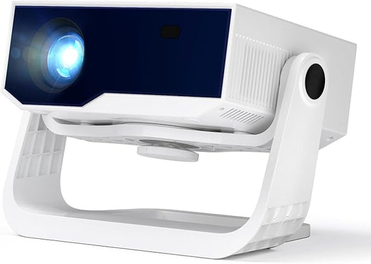 Projector with WiFi and Bluetooth, 1000+ Apps Installed, Electronic Focus & Auto Keystone, Low Fan Noise, Zoom, Native 1080P 4K Support Portable Mini Video Projector Outdoor Indoor