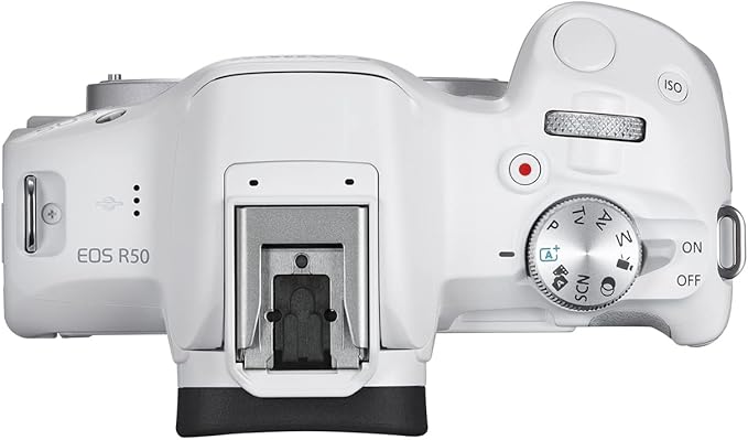 Canon EOS R50 Mirrorless Vlogging Camera (Body Only/White), RF Mount, 24.2 MP, 4K Video, DIGIC X Image Processor, Subject Detection & Tracking, Compact, Smartphone Connection, Content Creator