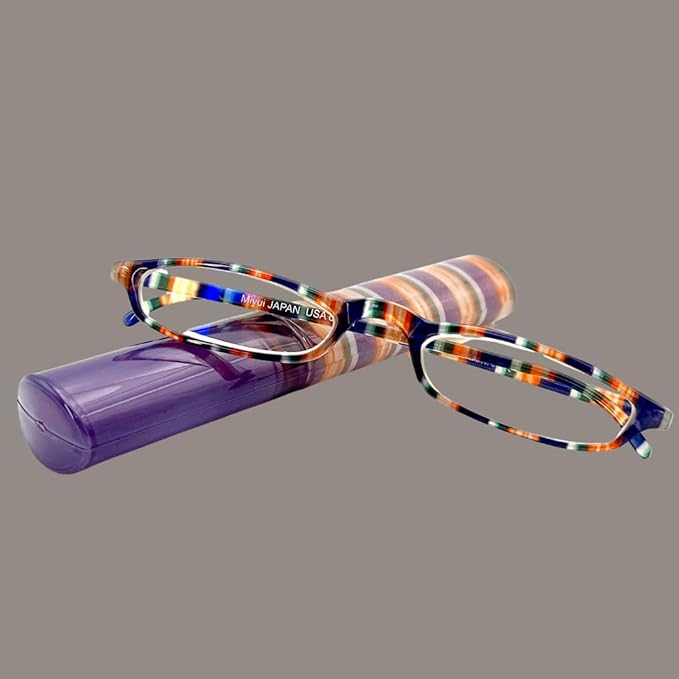 EZ Women Reading Glasses Men Blue Light Block Anti Eyestrain Slim Computer Reader Tube Small Glass Thin Compact