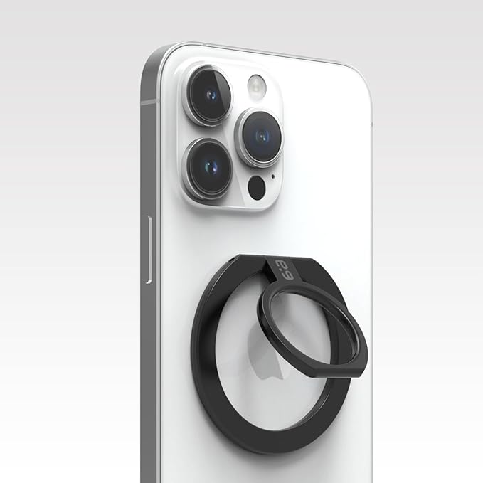 PureGear Magnetic Phone Grip, Magnetic Phone Ring Stand, Phone Ring Holder for MagSafe iPhone 16, 16 Pro, 15, 15 Plus, 14, 14 Plus, 14Pro, 14ProMax, 13, 12, Adjustable Kickstand(Black)