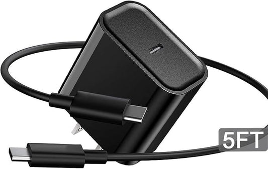18W Motorola Fast Charger for Moto G Play (2023/2024), Moto G Power (2022/2023 5G), G 5G, Stylus (2022/2022 5G/2023/2023), Edge 2022/Edge+ 2022/2023 USB C to USB C Charging Cable (5FT)