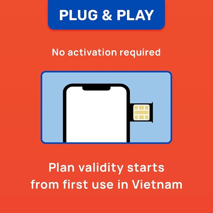 Vietnam Data Sim Card | 5 Days 1GB/Day | Auto Activation | Hotspot Allowed | No Phone Number | Refillable Plan via Insta Sim App