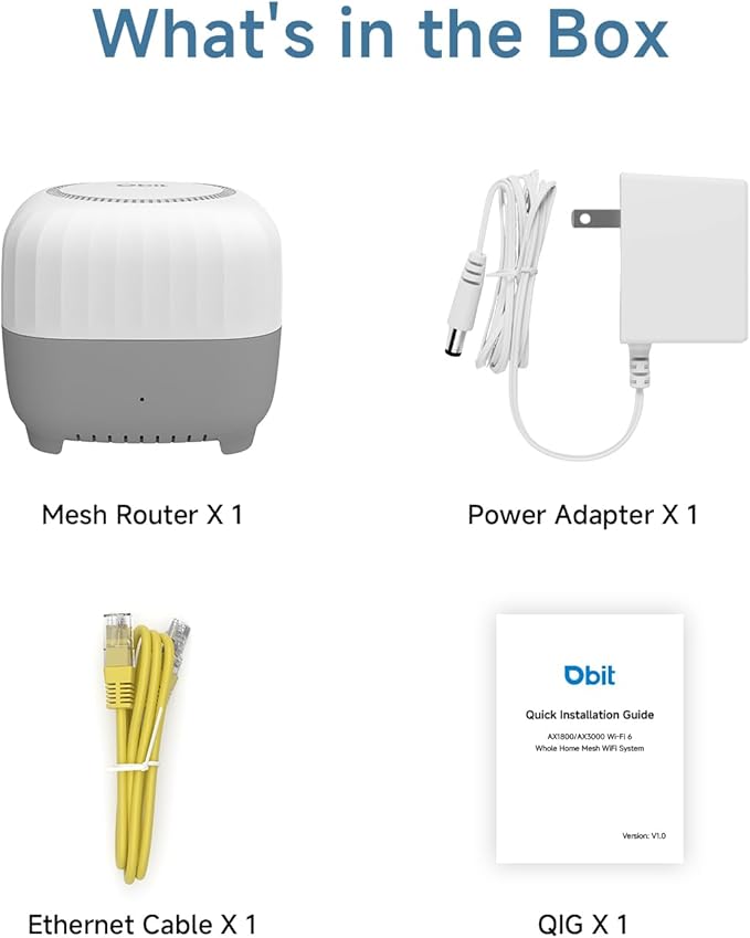 DBIT AC1200 Whole Home Mesh WiFi System, Covers up to 2,000 Sq Ft, Dual-Band 1200Mbps Mesh Network for 90 Devices, Standalone Router or Mesh Add-On Node, 4 Gigabit Ports per Unit (D-MAC3, 1-Pack)