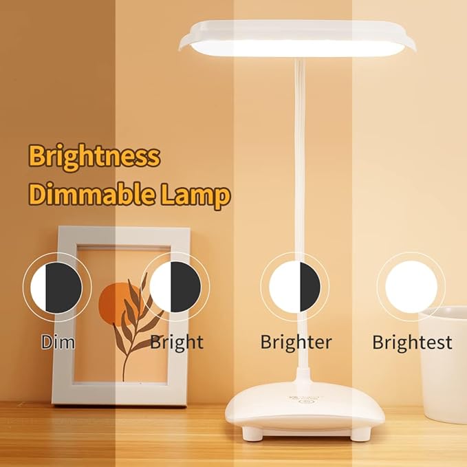 Cordless Desk Table Lamp Reading Light 40 Led Rechargeable Big Battery, Touch 3 Modes,2 Ways Power,Dimmable,Gooseneck,Small Portable Bedroom Bedside Lamp