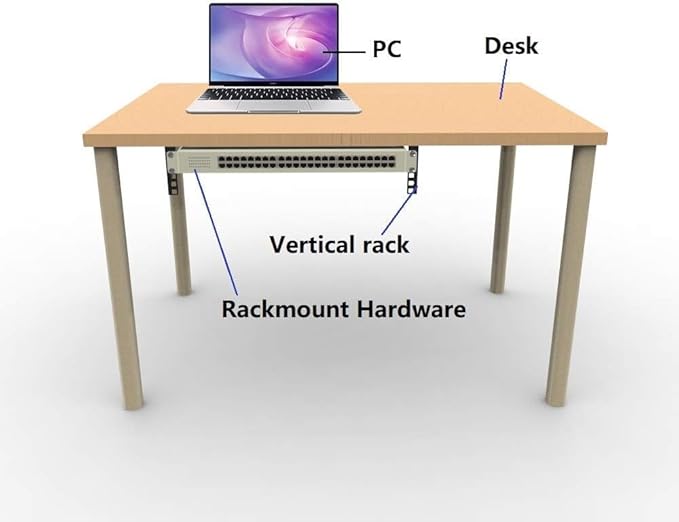 1U Folding 19 Inches Cold Rolled Steel Wall Mountable Simple Vertical Rack and Networking Euipment Rack Including Hardware for Assembly (1)