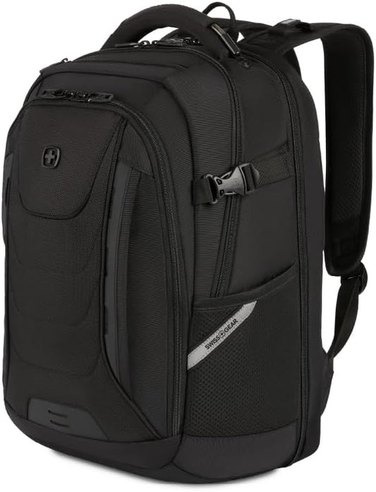 SwissGear Travel Tech Pro Laptop Backpack – Fits Laptops up to 16” – ScanSmart TSA-Friendly Backpack with Multiple Organizer Pockets – Black