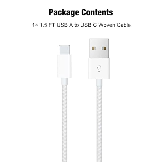 1.5FT Short IPhone 17/16E/16/15 Woven Cable, USB A to USB C CarPlay Charger Cable for iPhone 17Air, 15 16 17 Pro Max, 15/16 Plus,iPad 10th Gen,iPad Pro 12.9/11, Air 5th/4th Gen, Mini 6th Charging Cord
