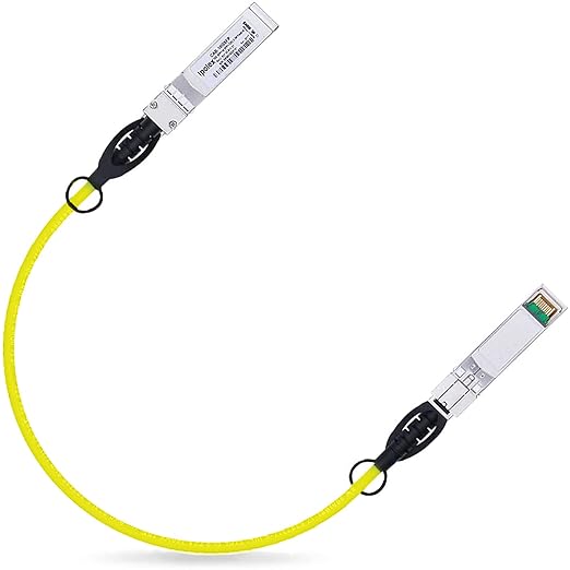 ipolex [Yellow 10G SFP+ Twinax Cable, Direct Attach Copper(DAC) Passive Cable, 0.5m (1.64ft), for Cisco SFP-H10GB-CU0.5M, Meraki, Ubiquiti, Mikrotik, Intel, Fortinet, Netgear, D-Link and More