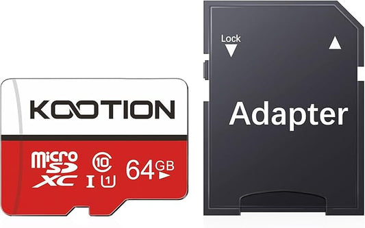 KOOTION 64GB Micro SD Card Class 10, UHS-1 Micro SDXC Memory Card with Adapter, U1, C10, TF Flash Memory Card