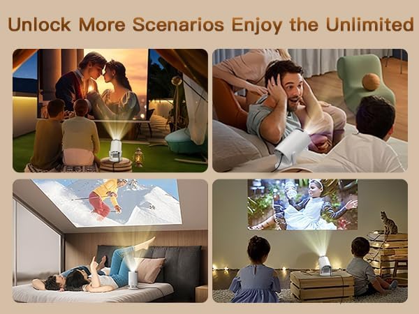 Mini Projector with WiFi and Bluetooth Built-in Android 11, 1080P 4K Support Portable Projector LYNCAST 180°Rotatable Upgrade HY300pro+ Projector for Home,Outdoor Use OptiBarrel 005