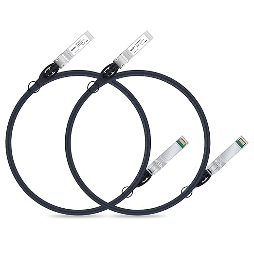 ipolex 10G SFP+ Twinax Cable, Direct Attach Copper(DAC) Passive Cable, 2m (6.56ft), for Cisco SFP-H10GB-CU2M, Meraki, Ubiquiti, Mikrotik, Intel, Fortinet, Netgear, D-Link, Supermicro, TP-Link, 2 Pack