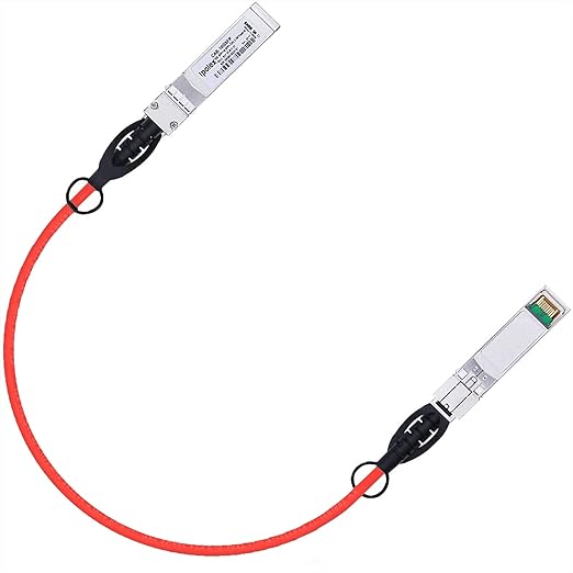 ipolex Colored 10G SFP+ Twinax Cable, Direct Attach Copper(DAC) Passive Cable, 0.5m (1.64ft) in Red, for Cisco SFP-H10GB-CU0.5M, Meraki, Ubiquit, Mikrotik, Intel, Fortinet, Netgear, D-Link and More