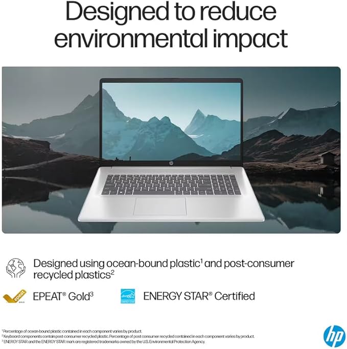 HP 17 Laptop Business, 17.3" FHD IPS Display, 32GB RAM, 1.5TB Storage (1TB SSD + 500GB Ext Drive), 6-Core AMD Ryzen 5 Processor, Lifetime Microsoft Office, Long Battery, MarxsolAccessory, Win 11 Pro