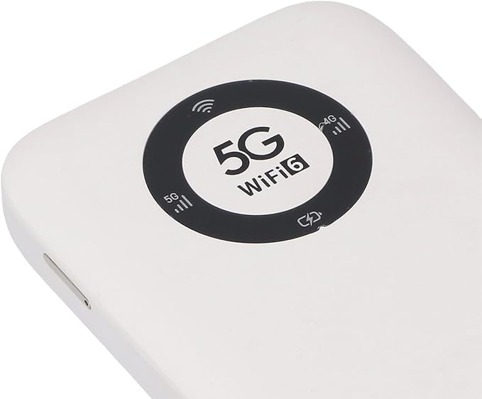 5G Mobile Hotspot, WiFi 6 16 Users Portable Wireless Router with SIM Card Slot and 7100mAh Battery, for Travel Business Outdoor Use (White)