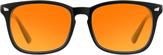 TIJN Blue Light Blocking Glasses for Computer, TV, Gaming Improve Sleep by Naturally Producing Melatonin for Women Men, Orange Lens