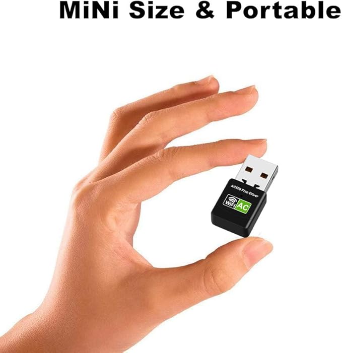 USB WiFi Adapter for PC Mini Wireless Adapter 600Mbps WiFi Network Adapters for Desktop Computer/Laptop,Dual Band 5G/2.4G WiFi Dongle Laptop External Network Card for Windows 11/10/8/XP etc