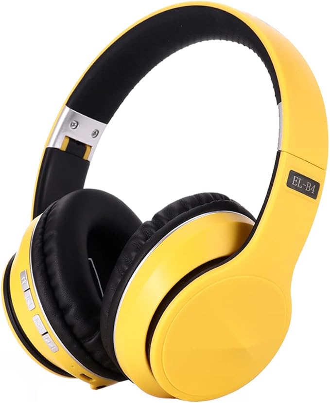 OYEALEX Active Noise Cancelling Headphones, Wireless Over Ear Bluetooth Headphones with Microphone Foldable Headphone with HiFi Audio Deep Bass for Home Travel Office Yellow