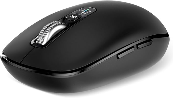 Wireless Bluetooth Mouse,USB+BT×2,Multi Device Ergo Full Size Mouses-big Hand,Metal 4-Way Super Scrolling,± 3000 DPI,10 Buttons,Plug&Play,Quiet,w/ 2 Batteries,Mice for Laptop,Computer,Tablet,Mac,iPad