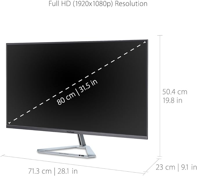 ViewSonic VX3276-MHD 32 Inch 1080p Widescreen IPS Monitor with Ultra-Thin Bezels, Screen Split Capability HDMI and DisplayPort