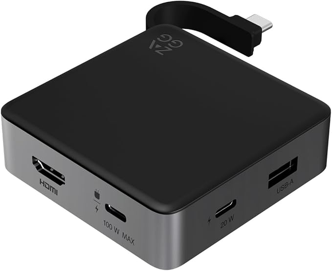 ZAGG 4-Port Hub - Versatile USB-C PD, USB-A HDMI Adapter, High-Speed Charging & 4K Display Support, Compact for Travel, Compatible with Windows, macOS, iPadOS, ChromeOS, Android
