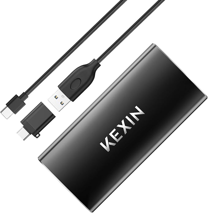KEXIN 256GB External SSD Hard Drive USB 3.1 Type-c Portable Solid State Drive 256G, up to 500MB/s for PC Mac Android Game Console and More