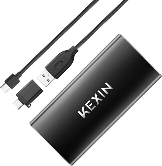 KEXIN 256GB External SSD Hard Drive USB 3.1 Type-c Portable Solid State Drive 256G, up to 500MB/s for PC Mac Android Game Console and More