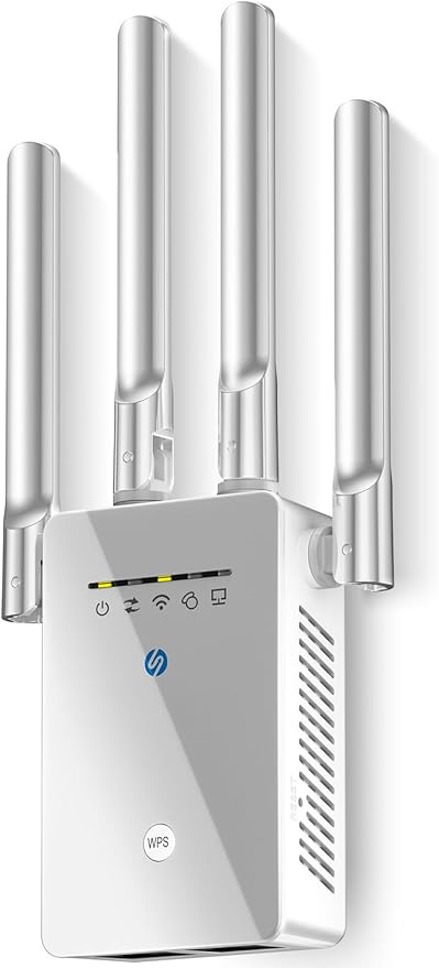 2025 Best WiFi Extender Signal Booster - 6X Faster Internet Extender WiFi Booster for Home, Long Range up to 15,588 Sq Ft, WiFi Repeater w/Ethernet Port, 1-Tap Setup, Compatible with Wireless Routers