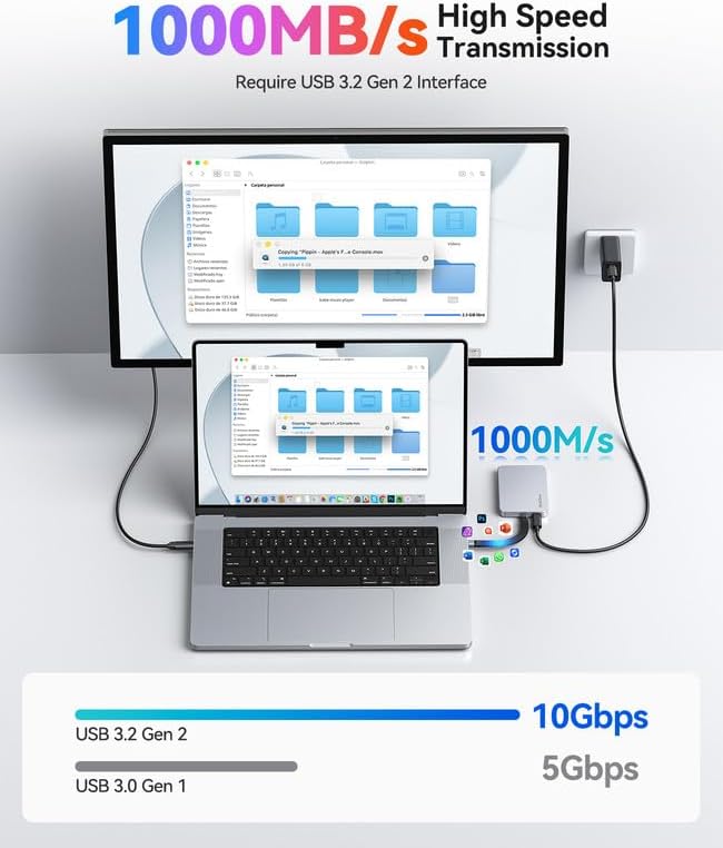ORICO BookDrive 1TB Magnetic External SSD with PD 100W Charging for Labtop & USB-C Smartphone - Magsafe Portable Solid State Drive, 1000MB/s for USB 3.2 Gen2 - P10Plus
