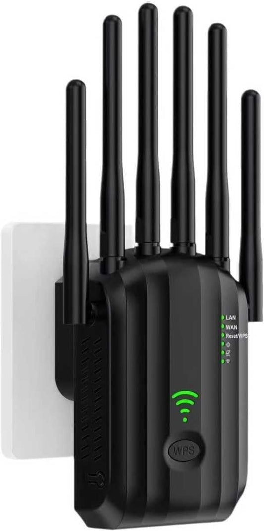 WiFi Extender,WiFi Extender Signal Booster for Home Covers up to 10000 sq.ft & 88+ Devices, New 6X Faster Wireless WiFi Repeater with Ethernet Port, WiFi Booster Compatible with All Routers (Black)