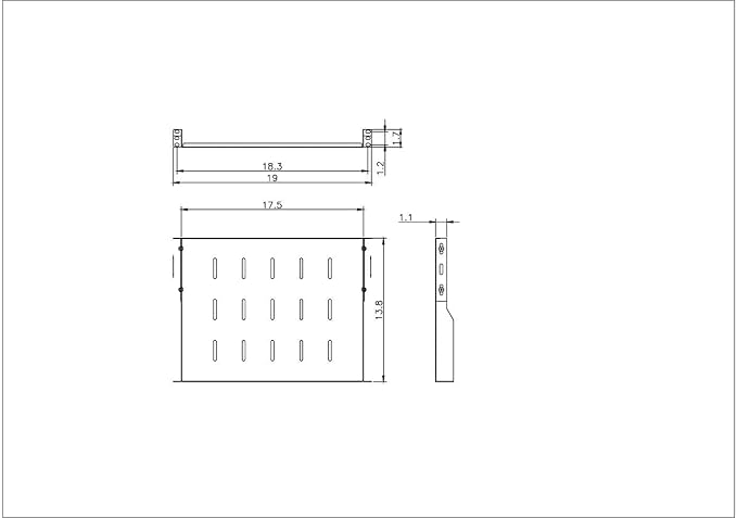 RAISING ELECTRONICS 1U Black Flexible 14inch (350mm) deep Cantilever Server Shelf Vented Rack Mount 19inch