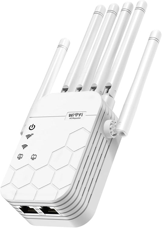 WiFi Extender Signal Booster for Home, AC1900Mbps Dual Band, Covers up to 12880 sq.ft & 105 Devices, New 6X Faster Wireless WiFi Repeater with Ethernet Port, WiFi Booster Compatible with All Routers