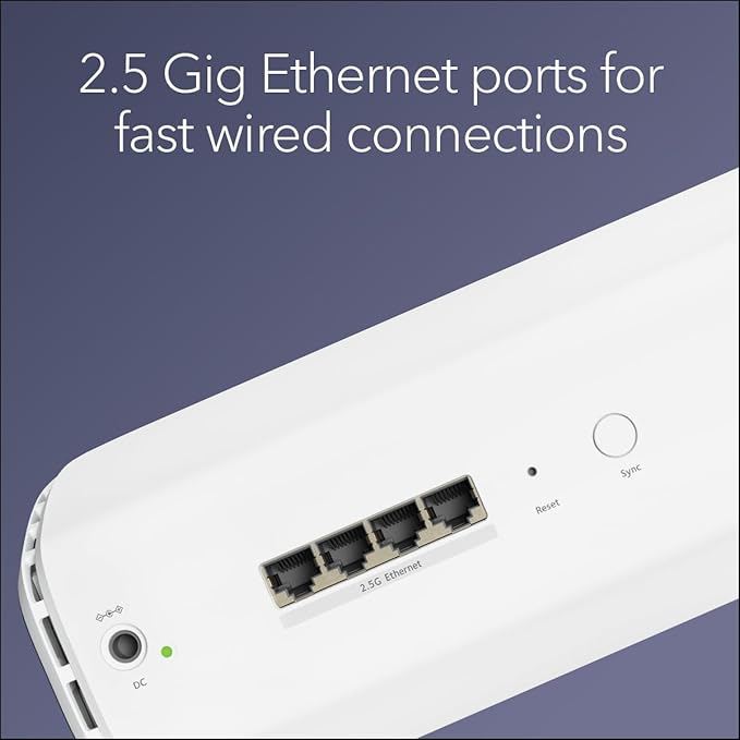 NETGEAR Orbi 870 Series (RBE870) Tri-Band WiFi 7 Mesh Add-on Satellite – Works with Orbi RBE872 and RBE873 – Security Features, Adds Coverage Up to 3,000 Sq. Ft. - BE21000 802.11be (Up to 21 Gbps)