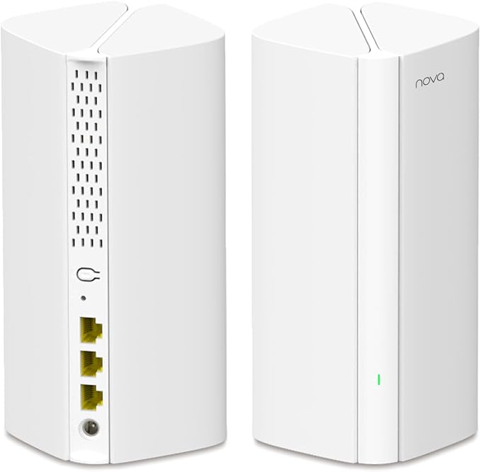 Tenda AX3000 Mesh WiFi 6 System Nova MX12-5000 sq.ft Coverage - Whole Home WiFi Mesh System - 1.7 GHz Quad-Core CPU - Dual-Band Mesh Network for 160+ Devices - 3 Gigabit Ports per Unit - 2-Pack