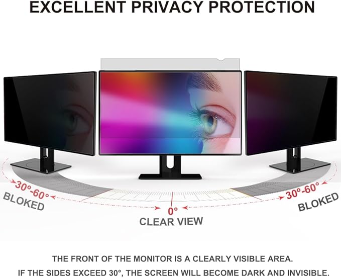 23 inch Computer Privacy Screen Filter - Suitable for 16:9 Aspect Ratio Widescreen Monitor - Blue Light Filter - Anti-Glare & Anti-Scratch Protector Film (23" Widescreen (16:9))