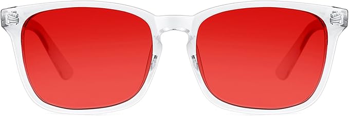 TIJN Sleep Glasses for 99.9% Blue Green Light Blocking Dual AR Coatings Red Lens for Computer Gaming Reduce Eyestrain