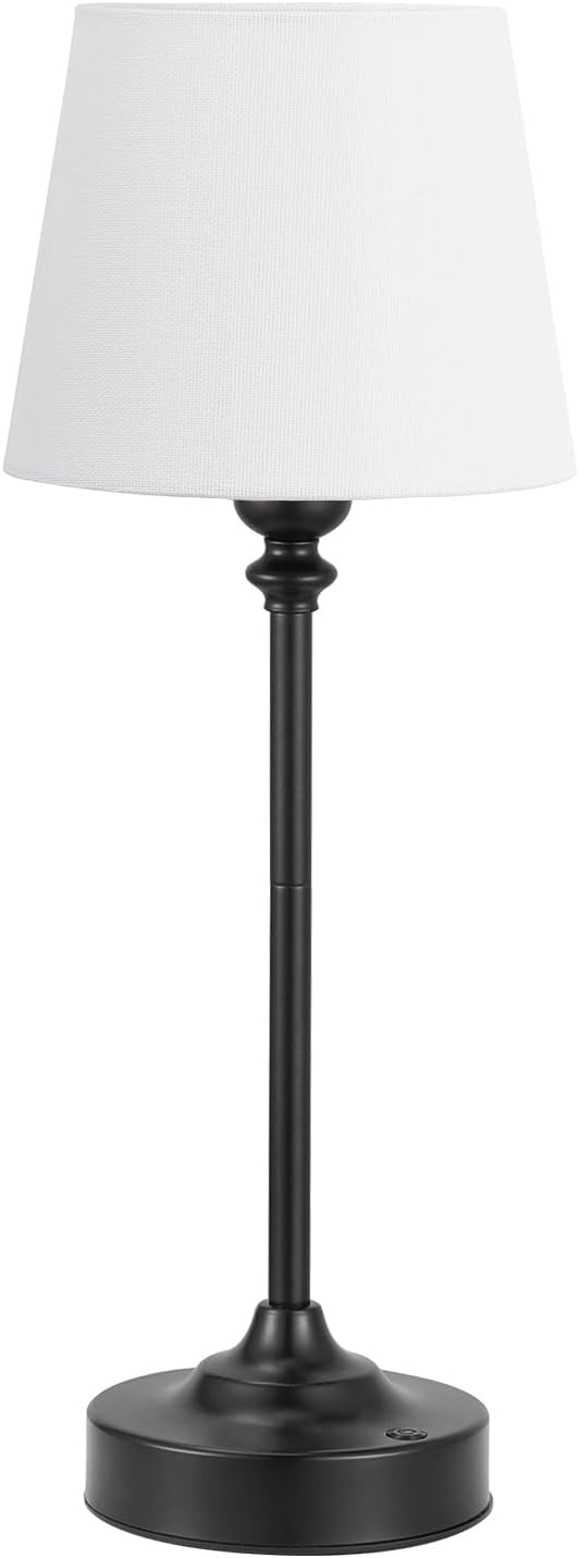 Kakanuo Cordless Table Lamp Rechargeable Black - 1 Pack 4000mAH Battery Operated Lamp for Decor, 3000K Stepless Dimming Touch Control Wireless Lamp for Bedroom, Dining Table, Kitchen, Living Room