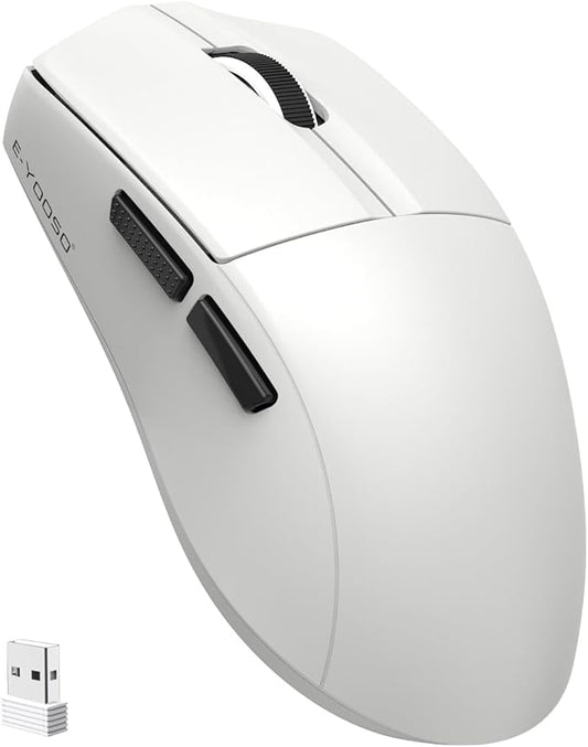XuanGui Wireless Gaming Mouse,2.4G/BT/USB-C Wired,5-Level DPI 4000 Max,50g Lightweight,1000Hz Polling Rate,Macro Program,Side Buttons,44-Hour Battery Life,For Laptop/PC/Computer/Mac/Tablet (White-2)